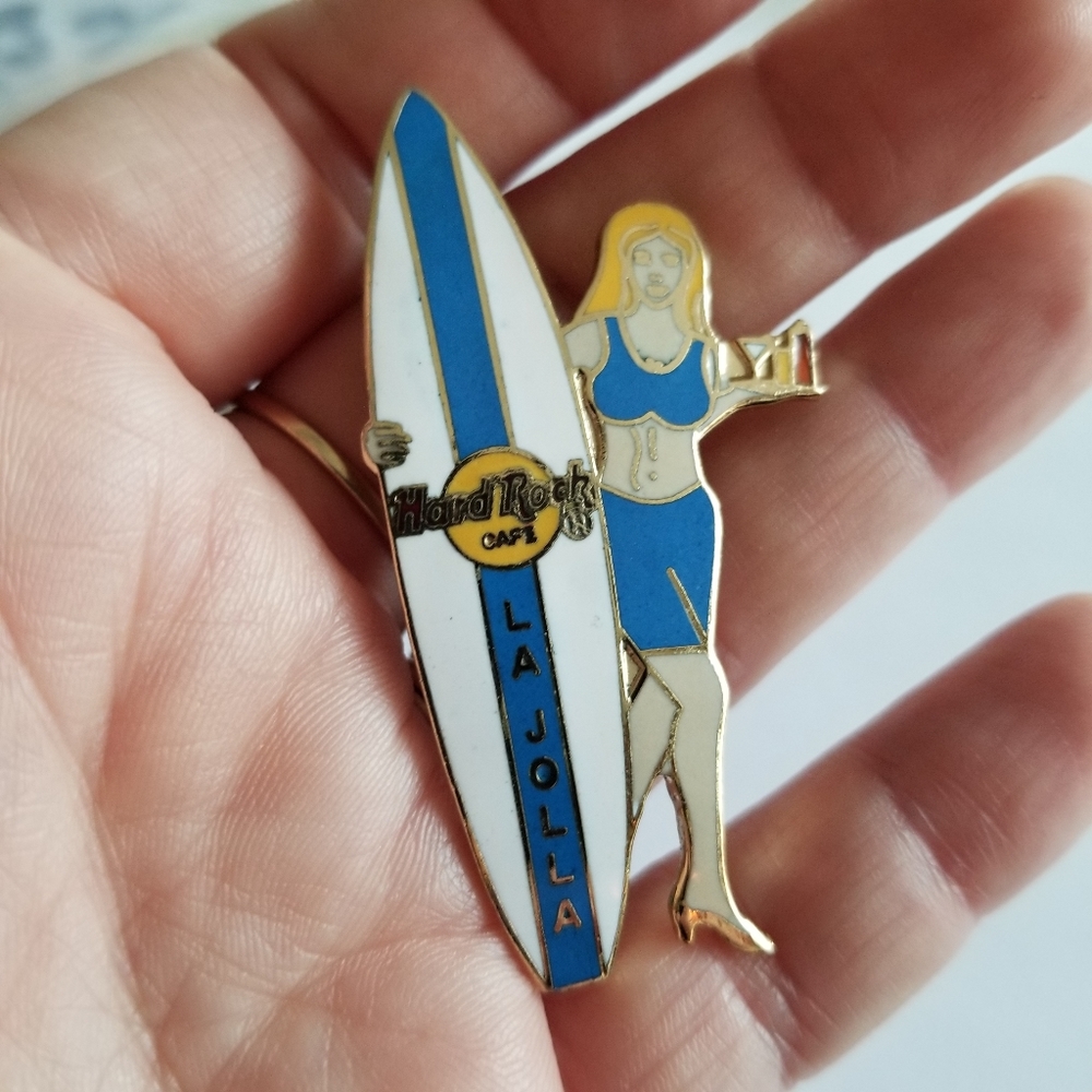 Hard Rock Cafe pin La Jolla Surfer Girl waitress with blonde hair - Picture 2 of 9